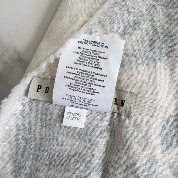 PRIVATE Vintage Pottery Barn Matine Blue Toile Fabric for Curtains/Pillows - Picture 6 of 8